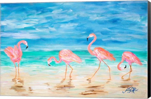 Framed Flamingo Beach Print