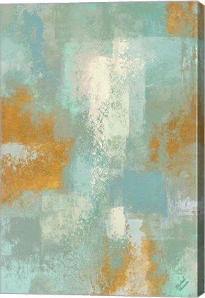 Framed Escape into Teal Abstraction I Print