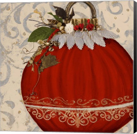 Framed Red Ornament II Print