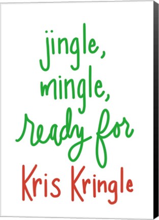 Framed Jingle Mingle Kris Kringle Print