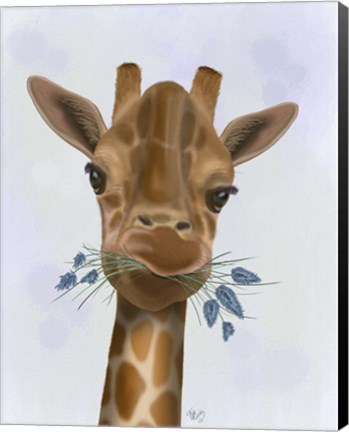 Framed Chewing Giraffe 2 Print