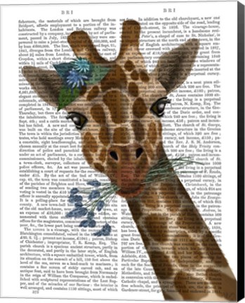 Framed Chewing Giraffe 1 Print