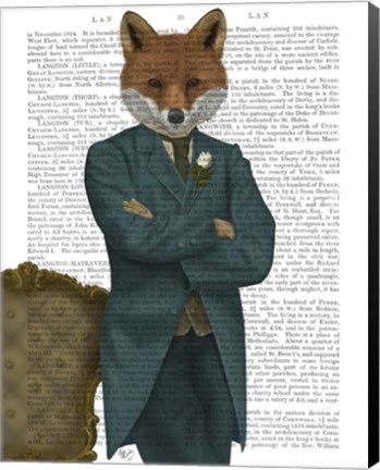 Framed Fox Victorian Gentleman Portrait Print