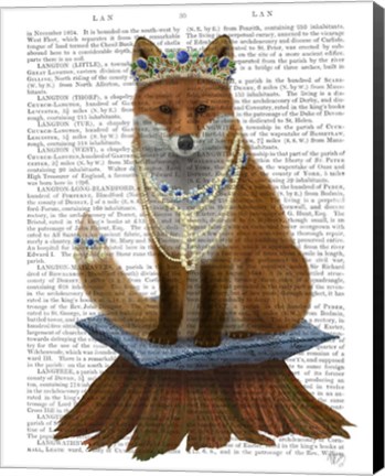 Framed Fox with Tiara, Full Print