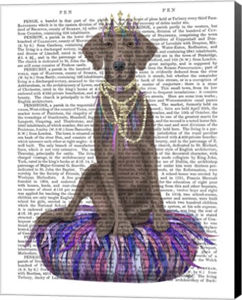 Framed Weimaraner on Purple Cushion Print