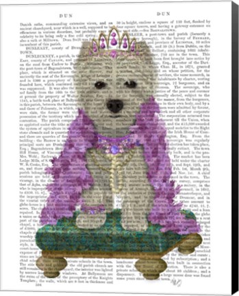 Framed West Highland Terrier with Tiara Print