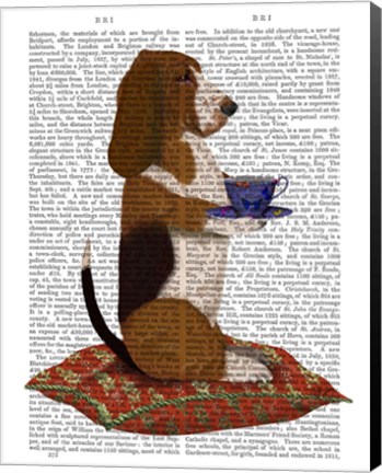 Framed Basset Hound Taking Tea Print