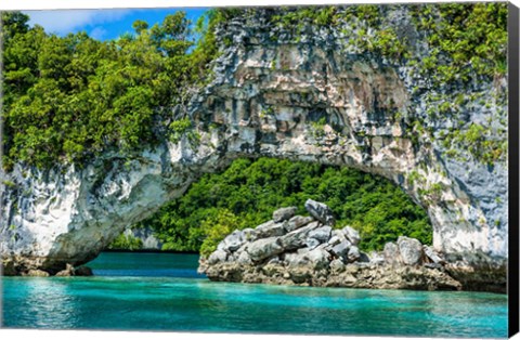 Framed Rock Arch In The Rock Islands, Palau Print