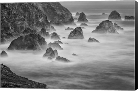 Framed California, Mendocino Coast, Bodega Bay (BW) Print