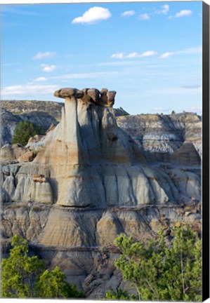 Framed Erosion Bed Badlands Of Makoshika State Park Print