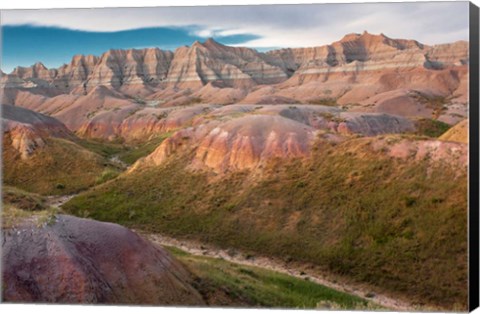 Framed Erosion Hills In Badlands National Park, South Carolina Print