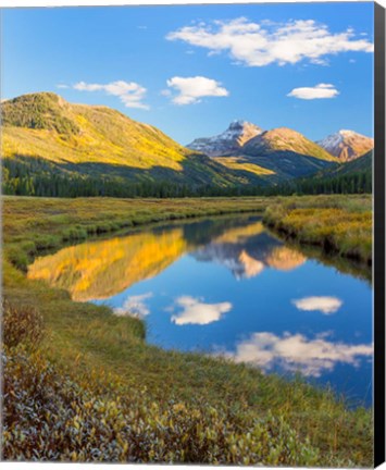 Framed Mountain And River Landscape Of The Wasatch Cache National Forest Print