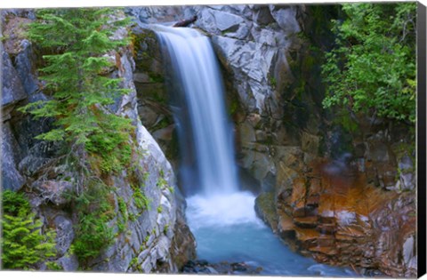 Framed Christine Falls, Mount Rainier National Park, Washington State Print