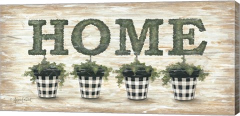 Framed Gingham Topiaries Home Print