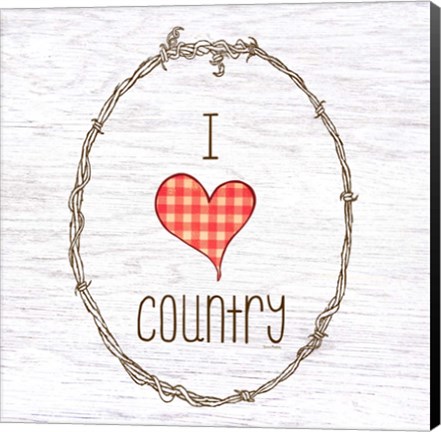 Framed I Love Country Print