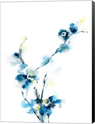 Framed Blue Blossoms Print