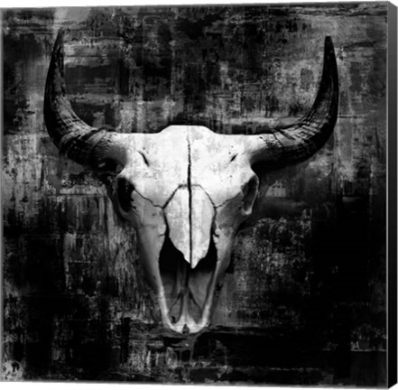 Framed Black Cowskull Print