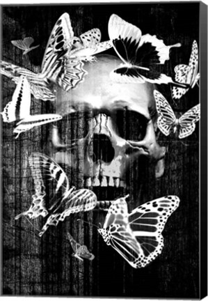 Framed Skull Butterfly Crown Print