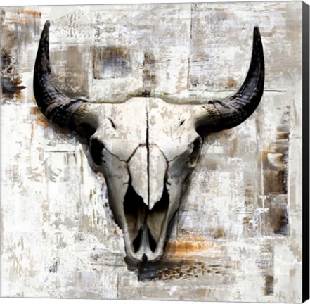 Framed White Cowskull Print