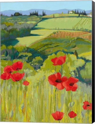 Framed Field of Poppies Print