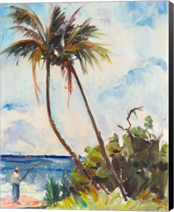 Framed Fishing under Palms Print