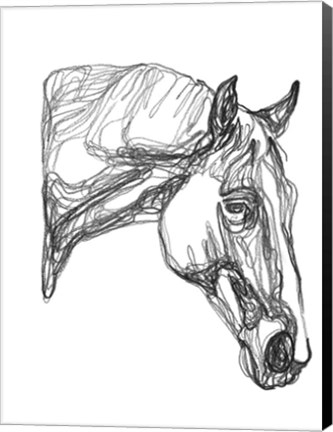 Framed Equine Contour III Print