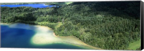 Framed Aerial View of a Lake, Grand Lac Maclu, France Print