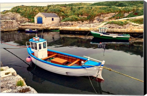 Framed Harbor Boat Dock Print