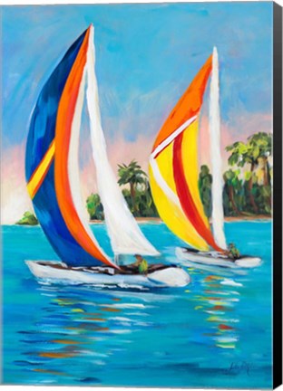 Framed Morning Sails Vertical I Print