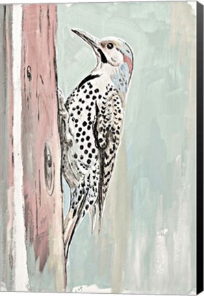 Framed Beige Woodpecker II Print