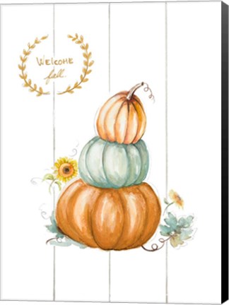 Framed Three Pumpkins Print