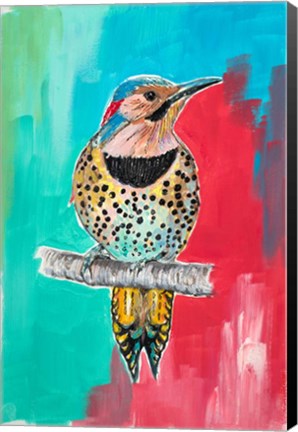 Framed Woodpecker I Print