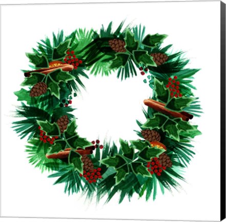 Framed Christmas Hinterland IV Wreath Print