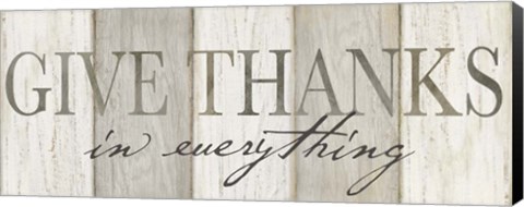 Framed Give Thanks Neutral panel Print