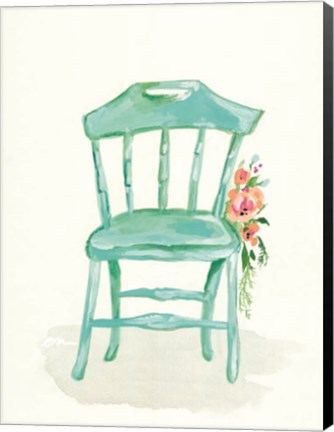 Framed Floral Chair IV Print