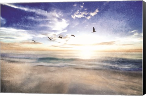 Framed Seascape with Gulls Print