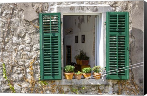 Framed Window View - Kotor, Montenegro Print