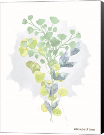 Framed Watercolor Greenery Series I Print