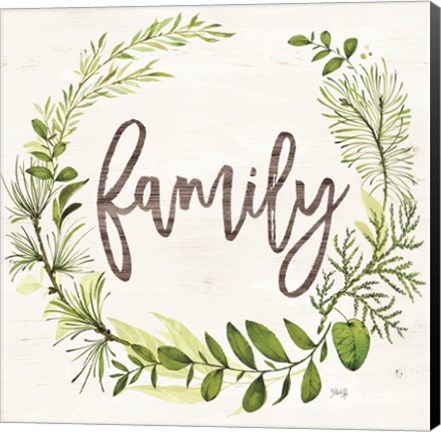 Framed Family Greenery Wreath Print