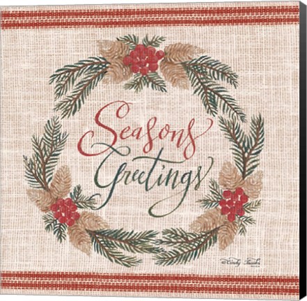 Framed Season&#39;s Greetings Wreath Print