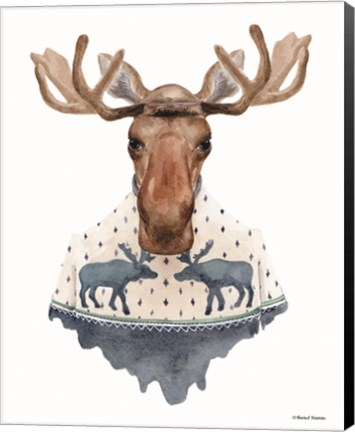 Framed Moose in a Moose Sweater Print