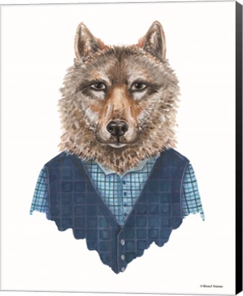 Framed Wolf in Waistcoat Print