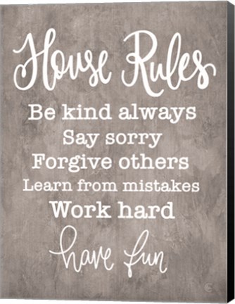 Framed House Rules Print