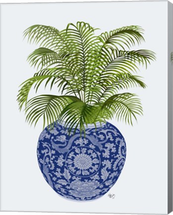 Framed Chinoiserie Vase 6, With Plant Print