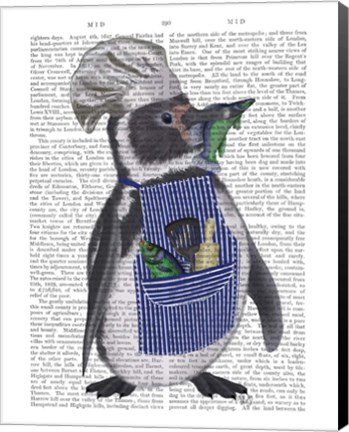 Framed Penguin Chef Book Print Print