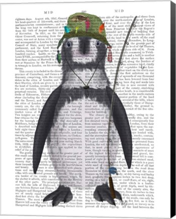 Framed Penguin Fishing Book Print Print