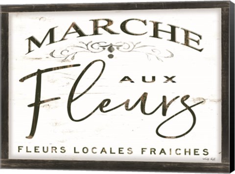 Framed Fleurs Sign I Print