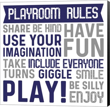 Framed Playroom Rules II Print