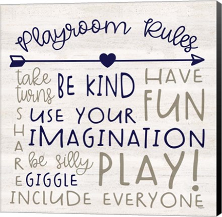 Framed Playroom Rules III Print