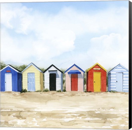 Framed Beach Huts I Print